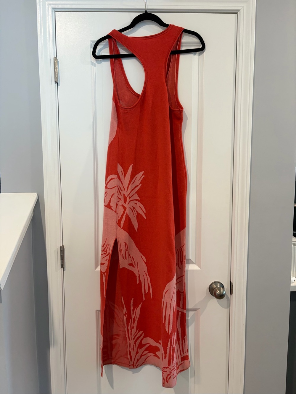 Coral Flamingo Print Maxi Dress - Sleeveless Beach Cover - Picture 8 of 8
